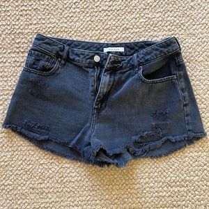 PACSUN High Rise black jean cutoff shorts, size 27